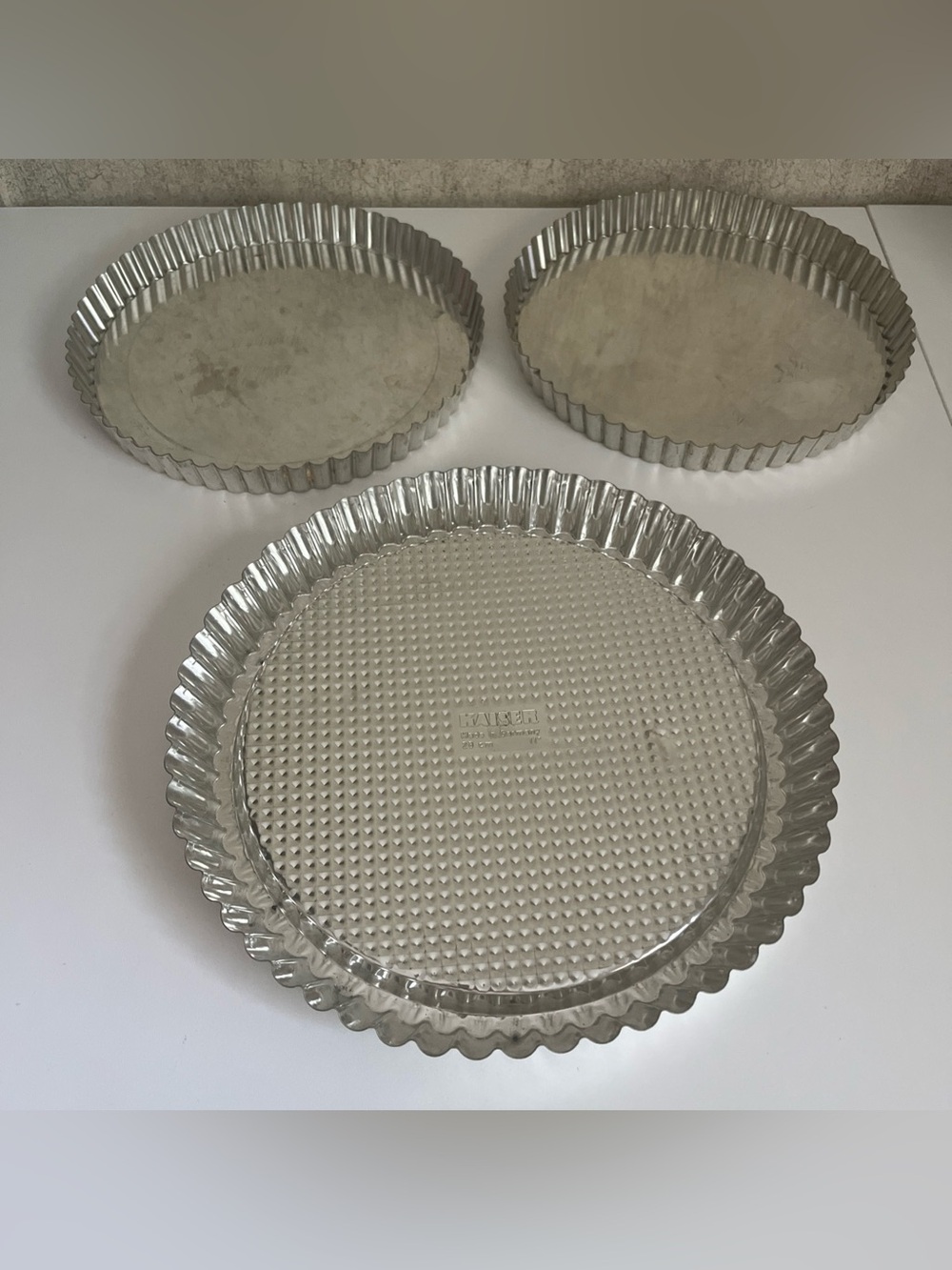 Kaiser Pie Tart Quiche Pan Round Torte German with 2 Additional Flan Torte Pans